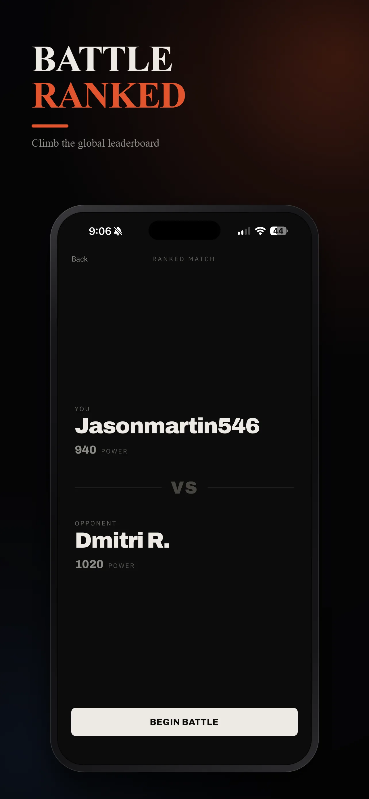 Battle ranked, climb the global leaderboard